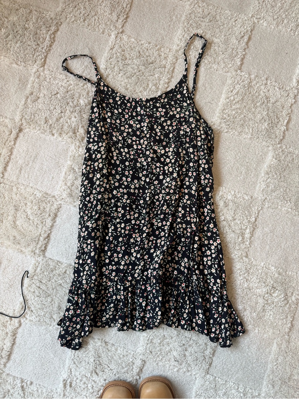 Urban Outfitters Black Mini Dress with Pink & Cream Floral
